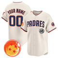 Custom San Diego Padres x Dragon Ball Cream HeidiMiller Vapor Premier Limited Jersey - All Stitched