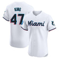 Miami Marlins #47 John King Player White HeidiMiller Home Limited Elite Stitched Jerseys