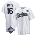 Los Angeles Dodgers #16 Will Smith Player Gold White HeidiMiller World Series 2026 Collection Stadium Game Stitched Jerseys