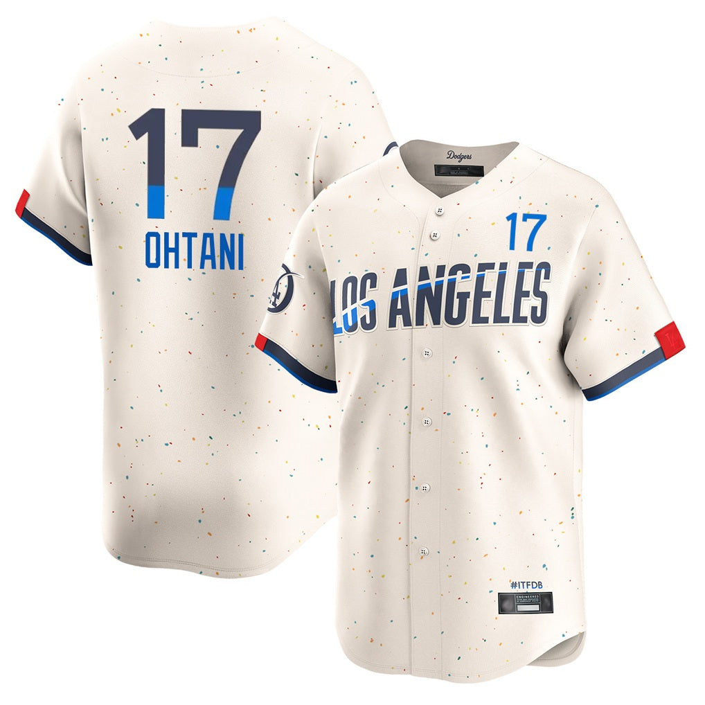 Los Angeles Dodgers #17 Shohei Ohtani Player Cream HeidiMiller City Connect Limited Home Stitched Jerseys