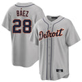 Detroit Tigers #28 Javier Baez Player Gray HeidiMiller Home Game Stitched Jerseys
