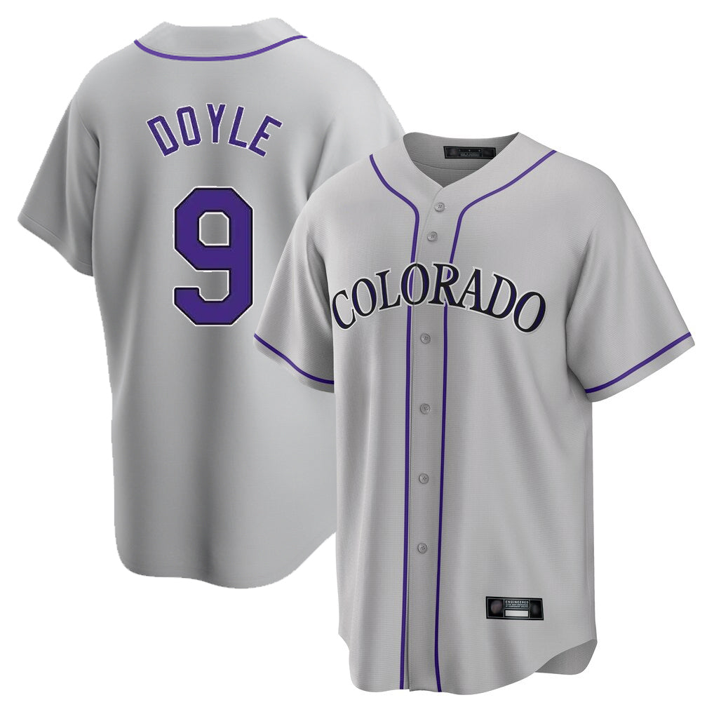 Colorado Rockies #9 Brenton Doyle Player Gray HeidiMiller Game Home Stitched Jerseys