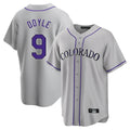 Colorado Rockies #9 Brenton Doyle Player Gray HeidiMiller Game Home Stitched Jerseys