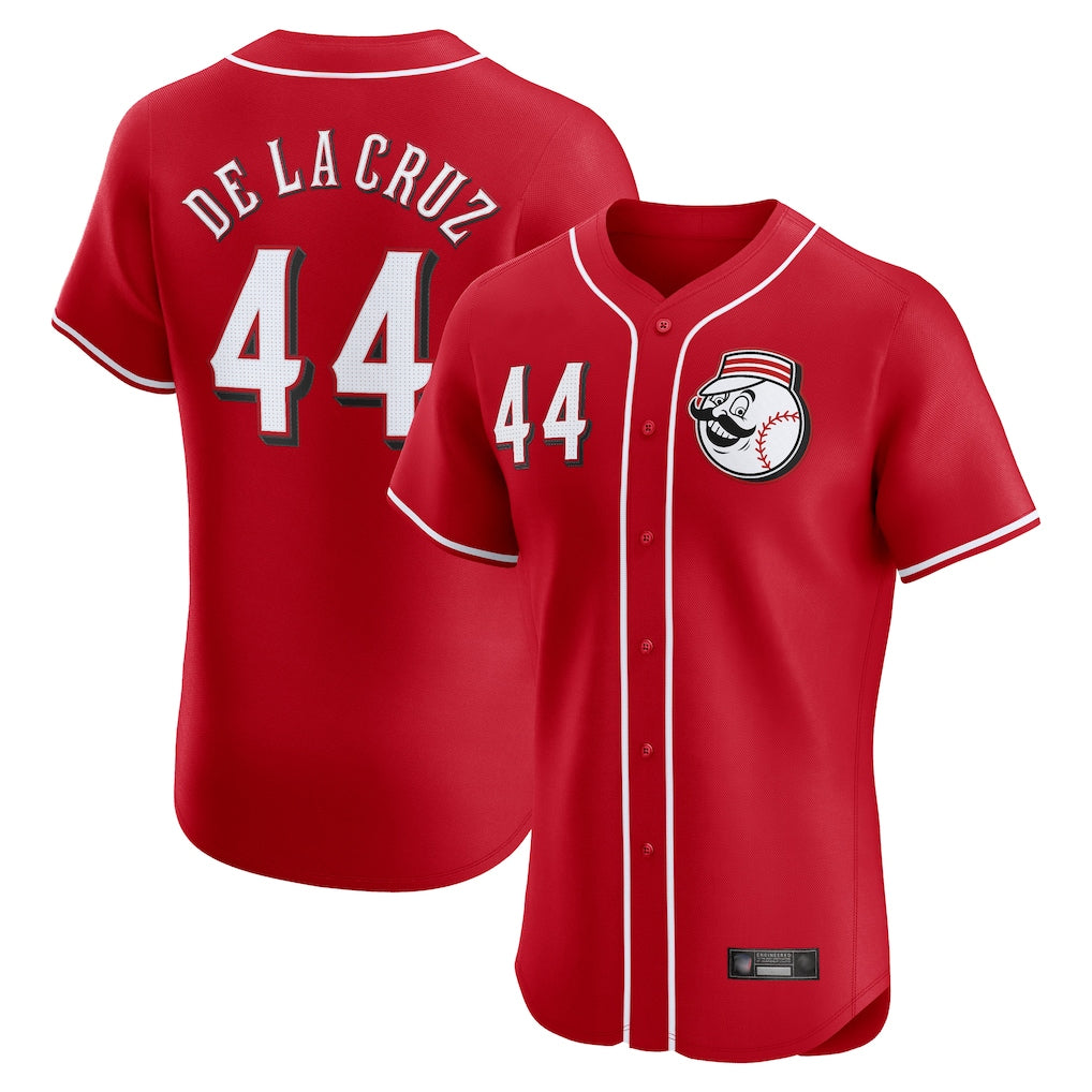 Cincinnati Reds #44 Elly De La Cruz Player Red HeidiMiller Limited Elite Home Game Stitched Jerseys