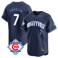 Chicago Cubs #7 Dansby Swanson Player Navy HeidiMiller City Connect 150th Anniversary Limited Home Stitched Jerseys