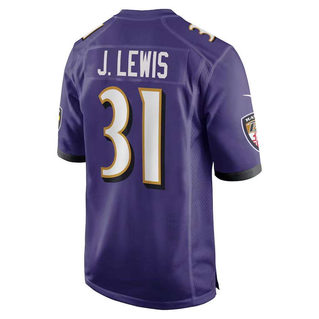 B.Ravens #31 Jamal Lewis Purple HeidiMiller Game Retired Player Jersey
