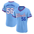 Atlanta Braves #56 Spencer Schwellenbach Player Powder Blue HeidiMiller 2026 City Connect T-shirt Limited Elite Home Game Stitched Jerseys