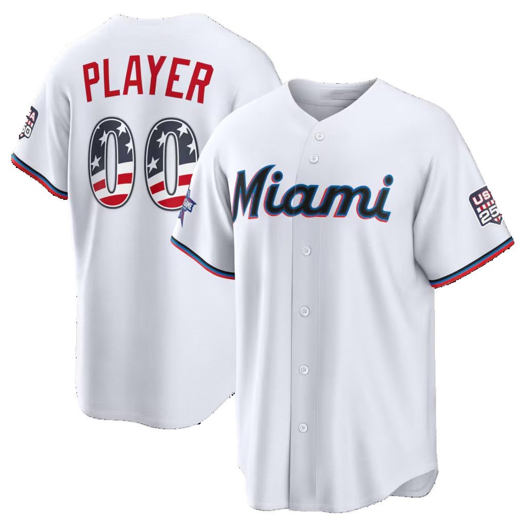 Custom Miami Marlins 2026 All-Star Edition Stars & Stripes White HeidiMiller Stadium Pick-A-Player Jersey