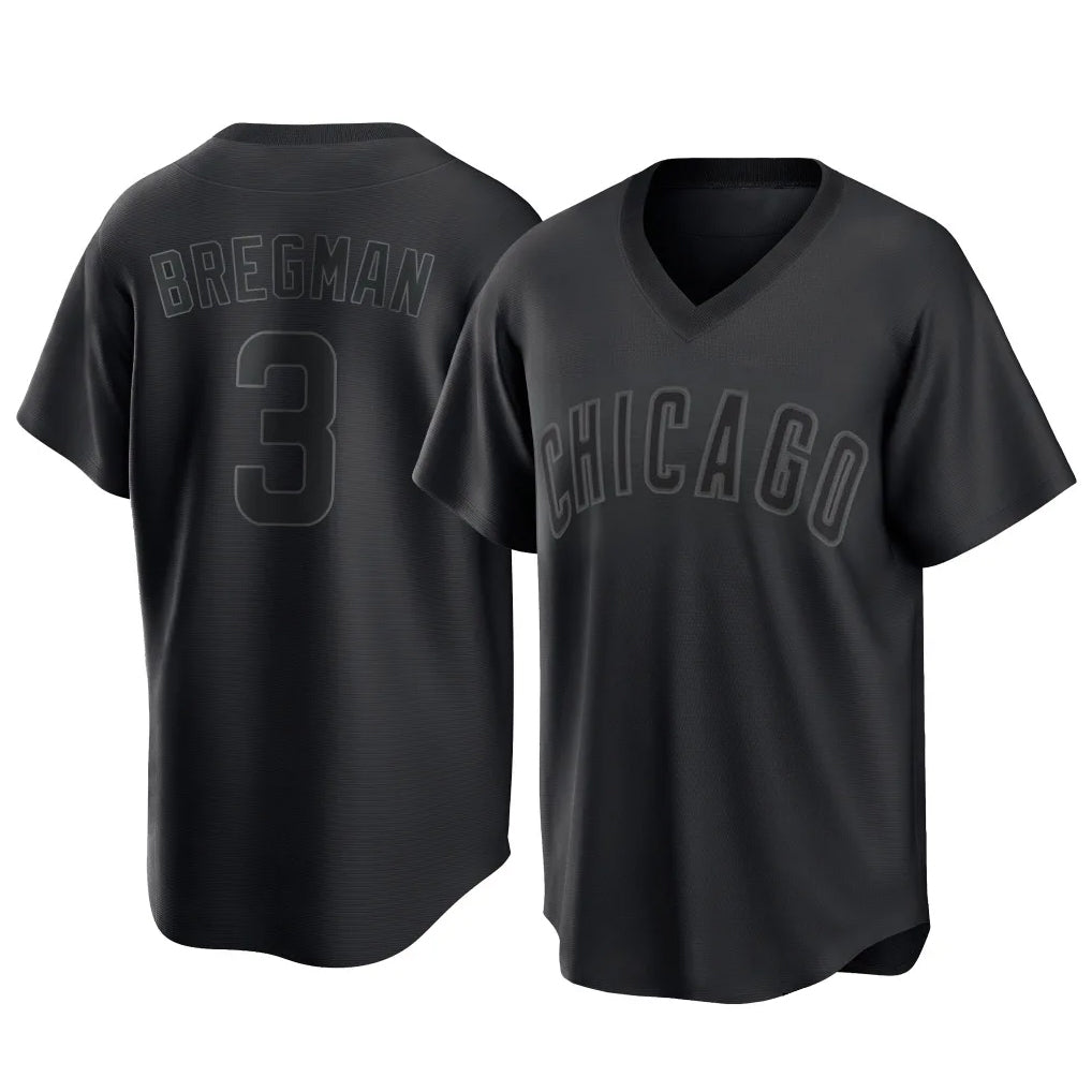 Chicago Cubs #3 Alex Bregman Player Black HeidiMiller T-shirt Home Game Stitched Jerseys