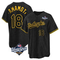 Los Angeles Dodgers #18 Yoshinobu Yamamoto Player Black Gold HeidiMiller World Series Limited Home Stitched Jerseys
