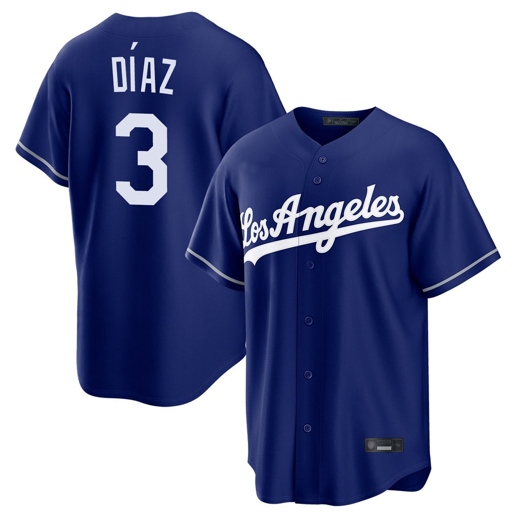 Los Angeles Dodgers #3 Edwin D¨ªaz Player Royal HeidiMiller Game Stitched Jerseys