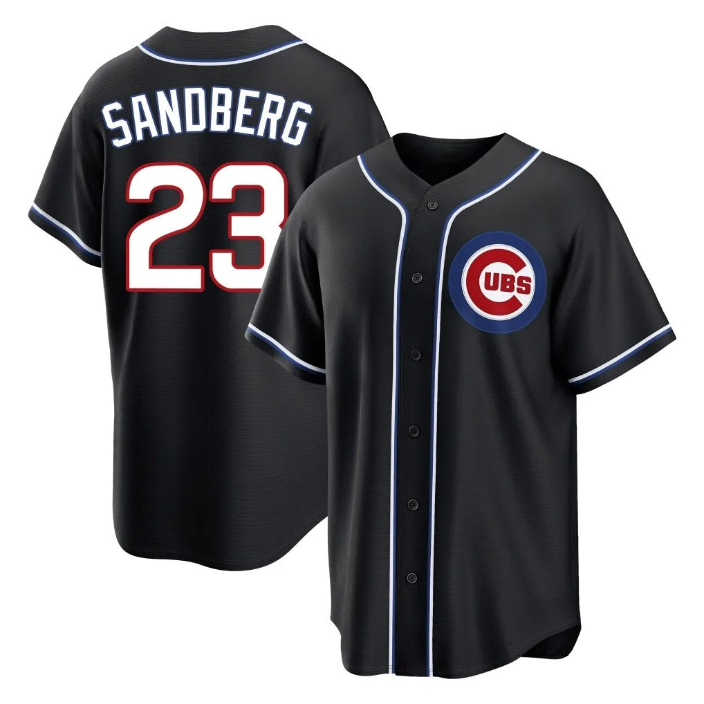 Chicago Cubs #23 Ryne Sandberg Player Black HeidiMiller Fashion Out Game Stitched Jerseys