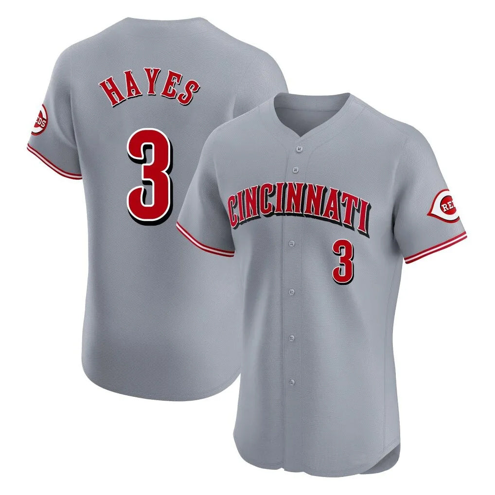Cincinnati Reds #3 Ke'Bryan Hayes Player Gray HeidiMiller Limited Elite Home Stitched Jerseys