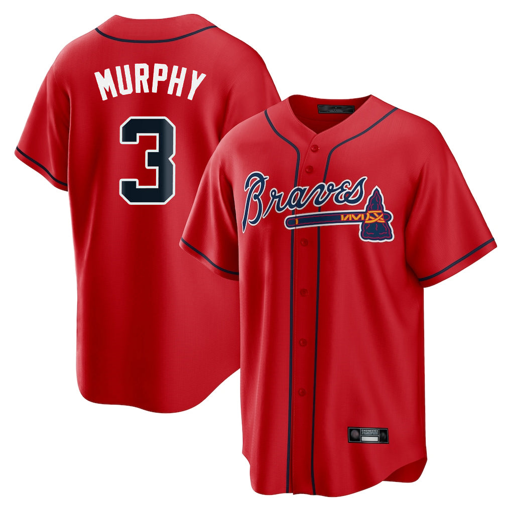 Atlanta Braves #3 Dale Murphy Player Red HeidiMiller Home Game Stitched Jerseys