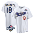 Los Angeles Dodgers #18 Yoshinobu Yamamoto Player Gold White HeidiMiller World Series 2026 Collection Stadium Limited Stitched Jerseys