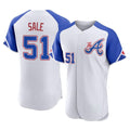 Atlanta Braves #51 Chris Sale Player White HeidiMiller City Connect Limited Elite Home Game Stitched Jerseys