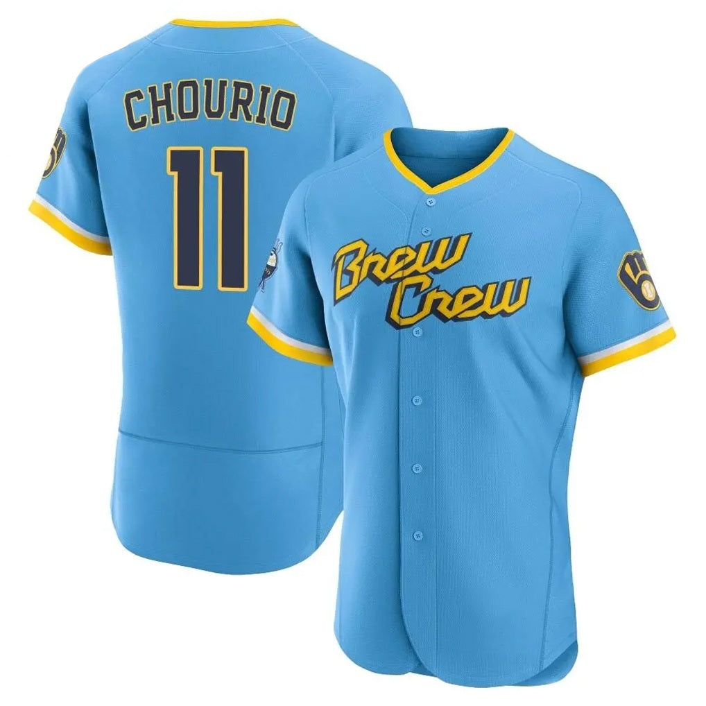 Milwaukee Brewers #11 Jackson Chourio Player Light Blue HeidiMiller City Connect Home Limited Elite Stitched Jerseys