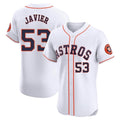Houston Astros #53 Cristian Javier Player White HeidiMiller Limited Elite Home Stitched Jerseys