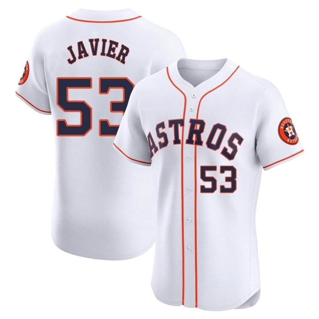 Houston Astros #53 Cristian Javier Player White HeidiMiller Limited Elite Home Stitched Jerseys