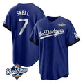 Los Angeles Dodgers #7 Blake Snell Player Royal HeidiMiller City Connect Game World Series Stitched Jerseys