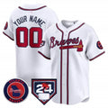 Custom Atlanta Braves 2024 Spring Training Patch Vapor Premier Limited Jersey ¨C White HeidiMiller