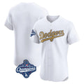 Los Angeles Dodgers Blank Player White Gold HeidiMiller Limited Elite Home World Series Meet Stitched Jerseys