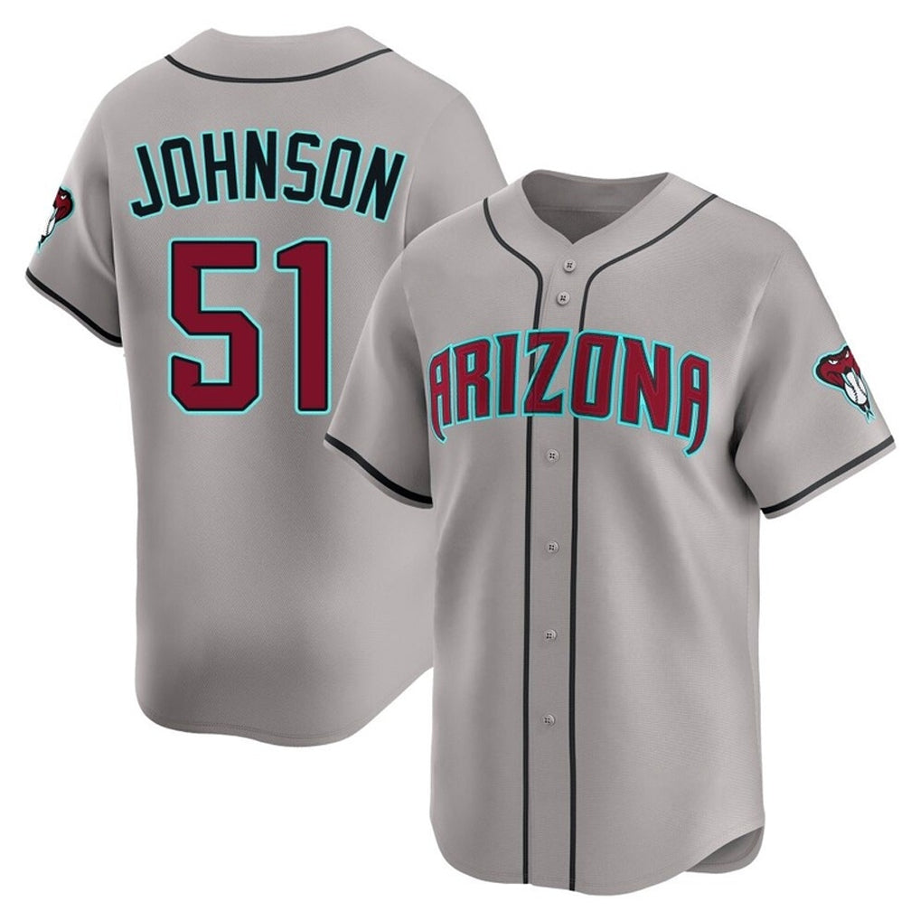 Arizona Diamondbacks #51 Randy Johnson Player Gray HeidiMiller Road Limited Home Game Stitched Jerseys