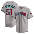 Arizona Diamondbacks #51 Randy Johnson Player Gray HeidiMiller Road Limited Home Game Stitched Jerseys