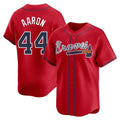 Atlanta Braves #44 Hank Aaron Player Red HeidiMiller Limited Home Game Stitched Jerseys