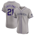 Colorado Rockies #21 Kyle Freeland Player Gray HeidiMiller Limited Elite Home Stitched Jerseys