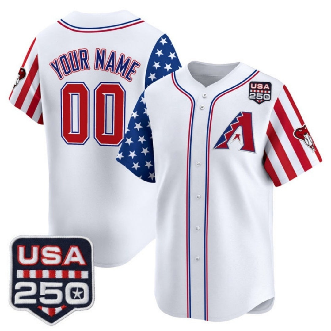 Custom Arizona Diamondbacks America 250 Edition Vapor Premier Limited White HeidiMiller Stitched Jerseys