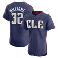 Cleveland Guardians #32 Gavin Williams Player Navy HeidiMiller City Connect Limited Elite Home Stitched Jerseys