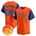 Custom Toronto Blue Jays x Dragon Ball Royal Orange HeidiMiller Vapor Premier Limited Jersey - All Stitched