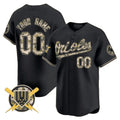 Custom Baltimore Orioles Armed Forces Day Vapor Premier Limited Jersey ¨C Black HeidiMiller