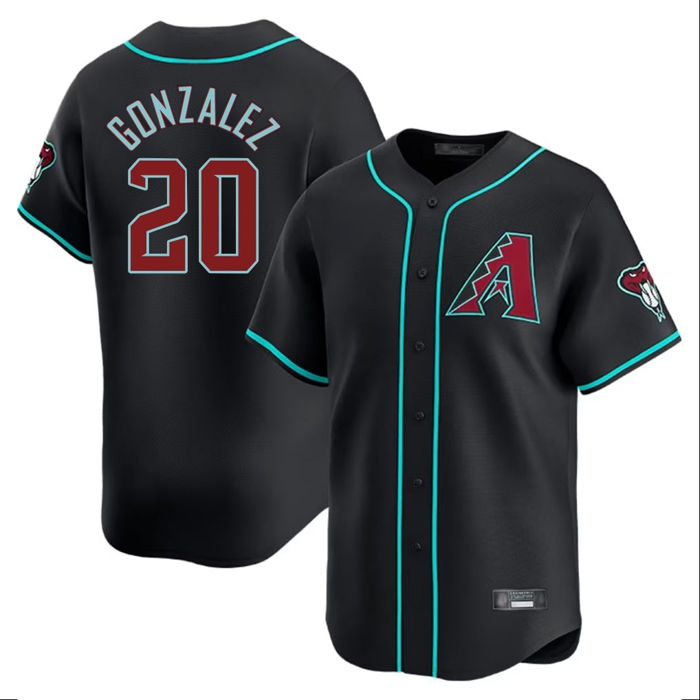 Arizona Diamondbacks #20 Luis Gonzalez Player Black HeidiMiller Limited Home Game Stitched Jerseys