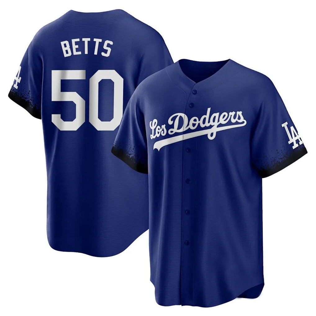 Los Angeles Dodgers #50 Mookie Betts Player Royal HeidiMiller City Connect Home Game Stitched Jerseys
