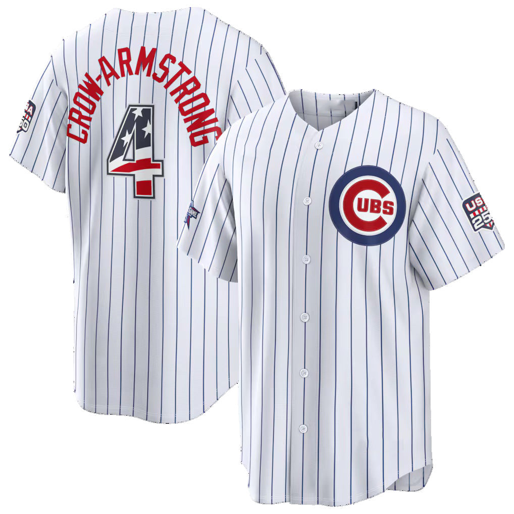 Chicago Cubs #4 Pete Crow-Armstrong 2026 All-Star Edition Stars & Stripes White HeidiMiller Stadium Jersey