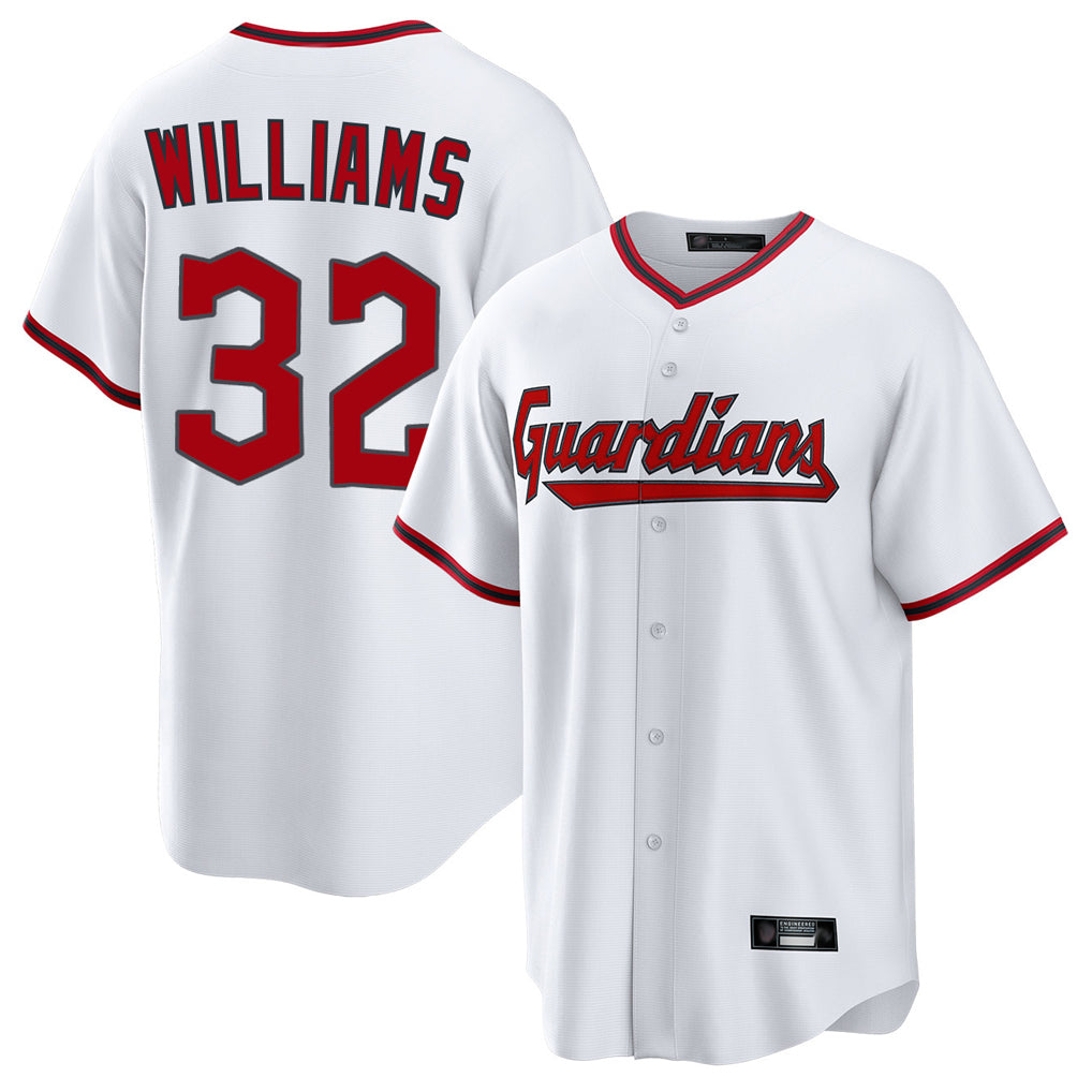 Cleveland Guardians #32 Gavin Williams Player White HeidiMiller Game Home Stitched Jerseys