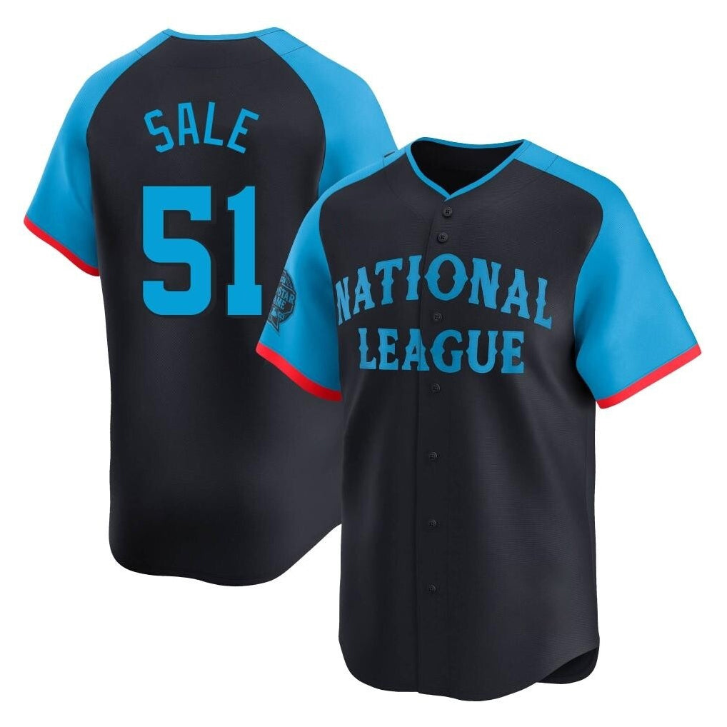 Atlanta Braves #51 Chris Sale Player Navy HeidiMiller National League All-Star Limited Home Game Stitched Jerseys