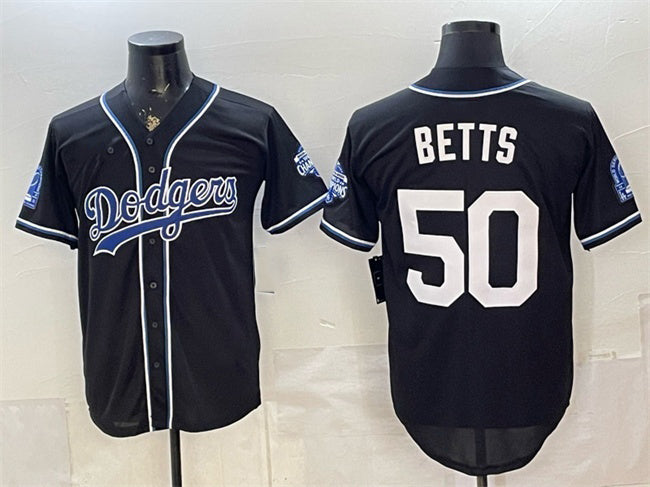 Los Angeles Dodgers #50 Mookie Betts B2B Champs 2026 Black HeidiMiller Out Style Vapor Limited Stitched Jersey