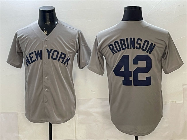 New York Yankees #42 Jackie Robinson Grey HeidiMiller Stitched Jersey