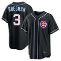 Chicago Cubs #3 Alex Bregman Player Black HeidiMiller Fashion Out Game Stitched Jerseys