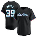 Miami Marlins #39 Eury Perez Player Black HeidiMiller Home Limited Stitched Jerseys
