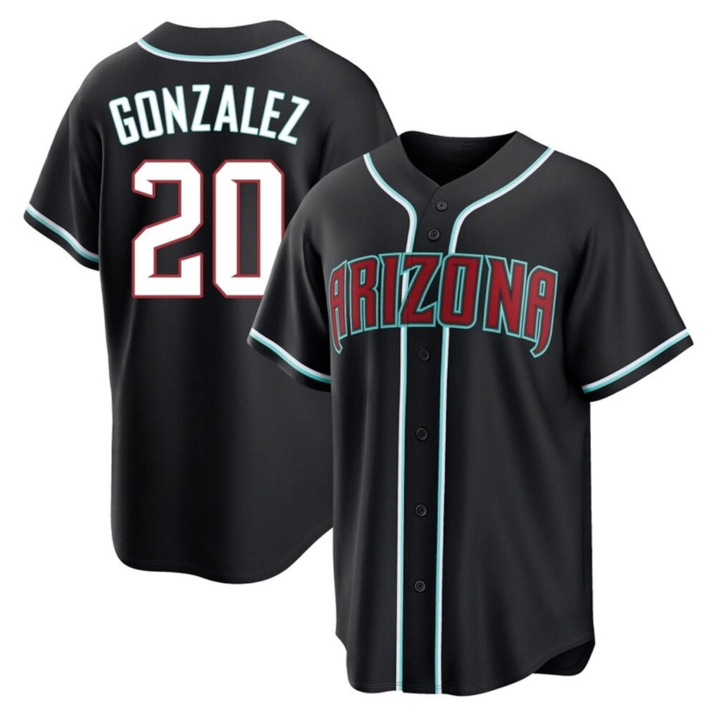 Arizona Diamondbacks #20 Luis Gonzalez Player Black HeidiMiller Home Game Stitched Jerseys