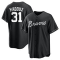 Atlanta Braves #31 Greg Maddux Player Black HeidiMiller Home Game Stitched Jerseys