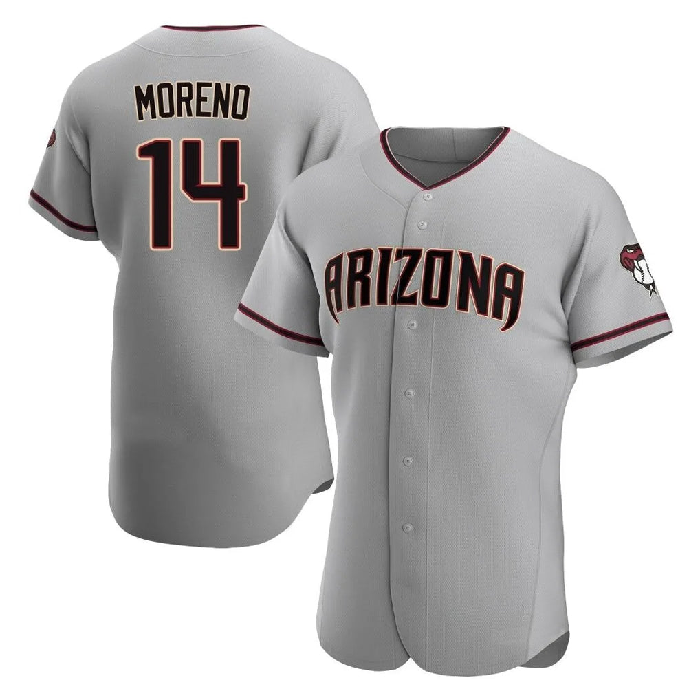 Arizona Diamondbacks #14 Gabriel Moreno Player Gray HeidiMiller Road Limited Elite Home Game Stitched Jerseys