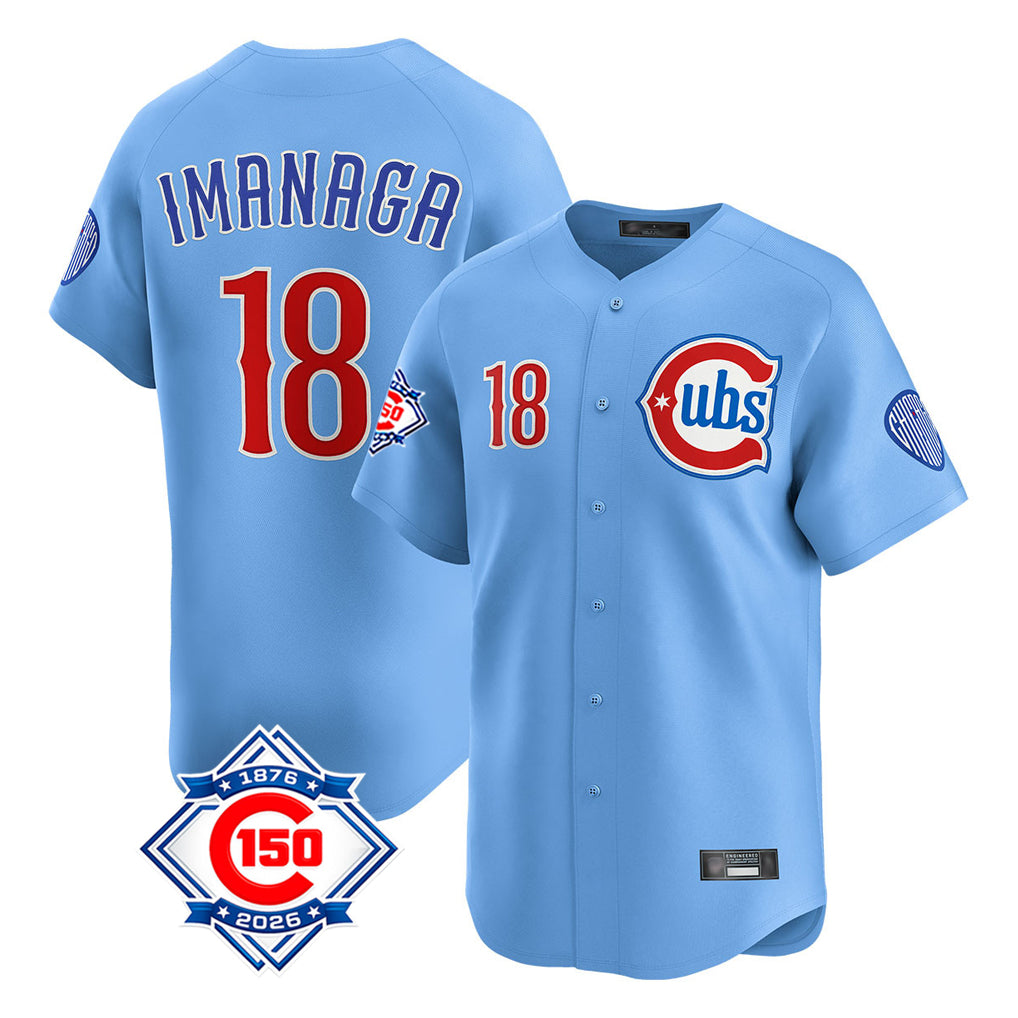 Chicago Cubs #18 Shota Imanaga Player Light Blue HeidiMiller 150th Anniversary Limited Home Stitched Jerseys