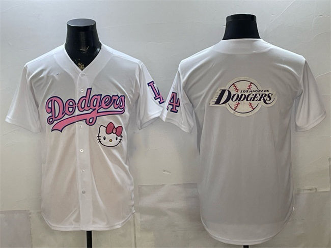 Los Angeles Dodgers Team Big Logo White HeidiMiller Hello Kitty Night Stitched Jersey