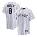 Colorado Rockies #8 Ryan Ritter Player White HeidiMiller Game Home Stitched Jerseys