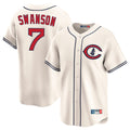 Chicago Cubs #7 Dansby Swanson Player Cream HeidiMiller Field of Dreams Limited Home Game Stitched Jerseys